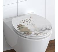 Asiento para inodoro Ibenzoa® fabricado en MDF con sistema de cierre suave. Superficie de alta calidad, resistente a roturas y arañazos, sistema de fijación universal, incluye kit de montaje, capacida