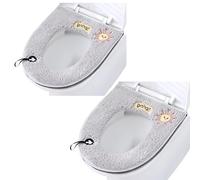 Asientos de inodoro, cojines suaves para asiento de inodoro con lazo para colgar, suaves y cálidos, lavables, 2 piezas