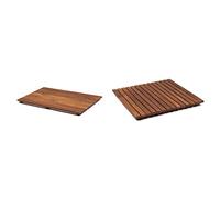 AsinoX TEK4A50100 Tarima de Ducha y baño, Madera de Teca, 100 x 50 cm + TEK4A5050 Tarima de Ducha y baño, Madera de Teca, marrón