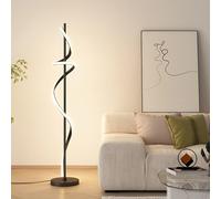 Asiwnshw Lámparas de pie en espiral modernas para sala de estar, lámpara de pie LED 3 temperaturas de color y brillo regulable lámpara de pie en esquina decoración del hogar lámpara de luz LED(Black)