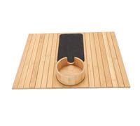 Asixxsix Bandeja Portavasos de bambú para sofá, Mesa Plegable con Reposabrazos para sofá con Almohadilla Antideslizante, Carrito para Sillón Que Ahorra Espacio para Bebidas, Teléfono Móvil, Control
