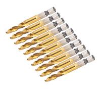 Asixxsix Juego de Brocas de Macho de Roscar Helicoidales HSS, 10 Piezas | Macho de roscar con vástago hexagonal, eliminación interna de virutas, tolerancia de rosca H2, para placa de acero, cobre,