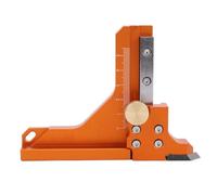 Asixxsix Medidor de Profundidad de, Regla de Medición de Carpintería de Aleación de Aluminio de Doble Escala, con Escalas de Profundidad Interior y Exterior para Configuración de Broca