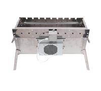 Asixxsix Parrilla de barbacoa con diseño único de rotación automática, de acero inoxidable, para carbón, con amplia superficie de cocción.Parrilla giratoria portátil para exteriores