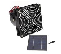 Asixxsix Ventilador Solar, 5-12V 50W Ventilador Solar Eficiente Ventilador Solar Potente Panel Solar Ventilación Ventilador Kit para invernaderos, casas de mascotas, gallineros