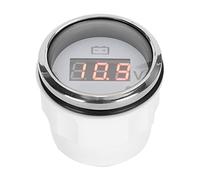 Asixxsix Voltímetro Marino, Pantalla Digital LED de 2pulgadas Medidor de Voltaje de batería IP67 Medidor de Voltaje Universal a Prueba de Agua con Alarma Inteligente para Motocicleta, Barco (Blanco)