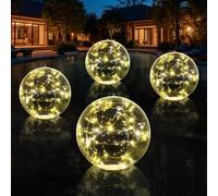 Askyli Luces solares flotantes para piscina, luz solar impermeable de 38 cm que flota, bolas de piscina con luz LED blanca cálida, luces solares de piscina de encendido/apagado automático para