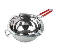 Aslanka Olla de Derretir de Acero Inoxidable, 1200ml Cazo Baño María Cuenco de fusión con asa Cazo Baño María Parte Inferior Plana Crisol de Chocolate Bol para fundir Chocolate o Mantequilla