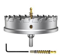 ASNOMY 150 mm T.C.T, Broca para sierra perforadora con punta de carburo de tungsteno para metal, con 2 brocas para metal duro, acero, hierro, madera, plástico