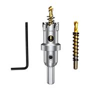 ASNOMY 20mm Punta para sierra de corona con punta de carburo de tungsteno, para metales duros, sierra de corona T.C.T, con 2 puntas de broca piloto de titanio, para metal, acero, hierro, madera