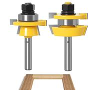 ASNOMY Juego de 2 fresas de ranura y lengüeta, juego de fresas de ranura y lengüeta con vástago de 8mm, fresa superior para carpintería, fresadora de madera, herramienta de corte de madera