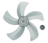 Aspas de ventilador de 16 pulgadas, 5 hojas, ventilador de piso de plástico para el hogar con cubierta de tuerca para pedestal de pie ventiladores eléctricos de repuesto (negro)