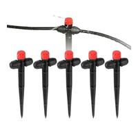 Aspersor de Impacto Emisor de riego por Goteo con aspersor estaca | Ajustable for el sistema de riego de vegetales for césped y jardín agrícola.(10pcs RED)