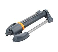 Aspersor de Jardín con Base Metálica, Aspersor Oscilante Giratorio para Césped, ángulo de Pulverización Ajustable, 20 Orificios para Césped Grande