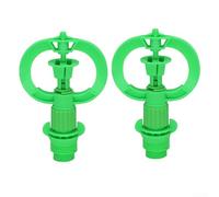 Aspersor Oscilante Ajustable 5m Riego Jardín 2-Unidades | Flujo ajustable 0-380L/H, cobertura 360°, radio 5m, para ideal césped medio, 2 unidades verdes