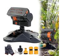 Aspersor Oscilante Riego Jardin, Aspersor para Césped, 16 Boquillas Aspersores de Riego Cesped, Base Grande, Oscillating Sprinkler para Patio, Césped y Superficies, Sistema de Riego