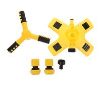 Aspersor Rotatorio Automático de 3/4 Pulgada, Plástico Amarillo | Ángulo Ajustable, Pulverización Oblicua y Directa, Accionamiento Hidráulico, para Jardín y Césped
