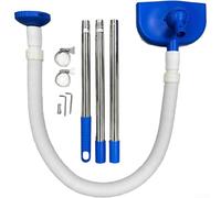 Aspirador automático de piscina con circulación de agua, robot autopropulsado para piscinas en el suelo, longitud ajustable para limpieza profunda, juego azul y gris (azul, 3 secciones)