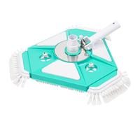 Aspiradora de piscina, cabezal triangular giratorio de 360° con 3 cepillos laterales, acero inoxidable pesado y cepillo de polipropileno para piscinas sobre el suelo y enterradas, kit de cepillo de