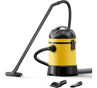 Aspiradora para estanques de 1400 W, apta para aspirar tanto líquidos como sólidos, ideal para estanques y piscinas. Capacidad de 30 litros. Incluye aspirador de fondo y sistema de vaciado automático