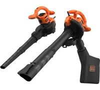 Aspiradora, soplador y trituradora de hojas BLACK+DECKER BEBLV260-QS, 2600W, 315 km/h, bolsa de 40 litros, sistema de doble conducto