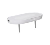 AsrMyjcx Organizador de estante de pared para enchufes, soporte para estante de enchufes con gestión de cables, estante para enchufes de cocina y baño sin, Blanco
