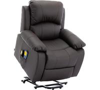 Astan Hogar Sillón Relax con Función Auto-Ayuda (Levanta Personas), Reclinación Eléctrica, Masaje Y Termoterapia, Modelo Ramón AH-AR30930CH, Chocolate,