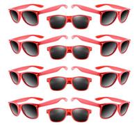 ASTARON 12 piezas de gafas de sol de fiesta para niños, regalos de fiesta de neón para bodas en la playa, fiestas en la piscina, suministros para fiestas, rojo