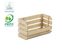Astigarraga caja apilable resistente de madera maciza de pino 35,3x60x
