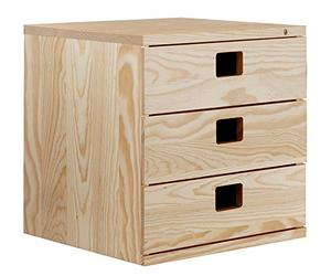 Astigarraga Cajonera Dinamic de Madera de Pino con 3 cajones 36,2x36,2x33 cm