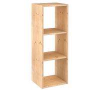 Astigarraga Estantería modular Kit Line Dinamic 3 cubos, madera maciza pino 105,4×36,2×33 cm