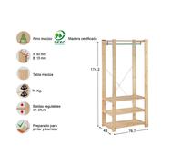 Astigarraga Kit vestidor Evolution 76,5 x 38,5 x 174,5 cm
