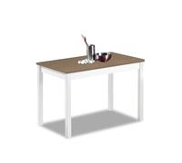 Astimesa - Mesa de Cocina con Tapa laminada Color Roble Oscuro - Estructura Blanca- Ideal para Cocinas Pequeñas y Decoración Minimalista - Práctica para Organizar Espacios - Medidas: 100 cm x 60 cm.