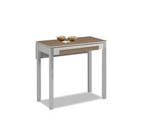 Astimesa - Mesa de Cocina Extensible con Cajón y ala Caída - Estructura de Aluminio - Color Roble Tenesse - Ideal para Espacios Pequeños - Mesa Extensible de 90 x 50 cm a 90 x 70 cm