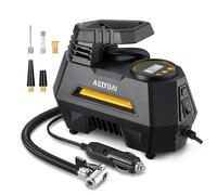 AstroAI Inflador Ruedas Coche 12V Inflado Rápido, Compresor Aire Portátil, Compresor Aire Coche, Hinchador Ruedas Coche con Pantalla LCD, Luz LED, 3 Metros Cable para Coche, Bicicleta, Moto y Etc.