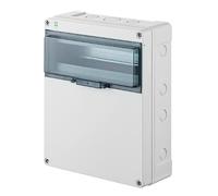asvendo Montaje eléctrico, caja de fusibles, caja de distribución, distribuidor pequeño, IP 65, resistente al agua, para habitaciones húmedas y exteriores (1 fila para 13 módulos (superior))