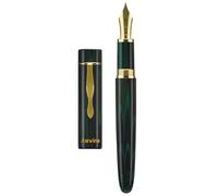 Asvine C2000 Germany Cumberland Ebonite - Pluma estilográfica #8 de punta media, bolígrafo artesanal grande con caja convertidora, color verde