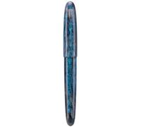 Asvine Pluma estilográfica C80 #8, pluma extra fina, bolígrafo grande hecho a mano con convertidor y caja de bolígrafo, set de colección (brillo azul claro)
