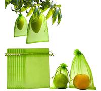 ASXZ 50Uds. Bolsas de protección para Uvas, Fresas y Frutas, Bolsas de Red para jardín antipájaros para Control de plagas, Bolsas de Malla para Uvas, Bolsas para Cultivo de macetas Verdes,13x18CM