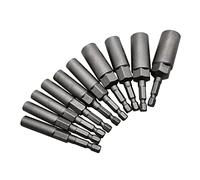 Asyduey 10Pcs 5.5Mm-14Mm Hex Socket Sleeve Boquillas Juego de Destornilladores de Tuercas para Taladros EléCtricos Controladores de Destornillador EléCtrico Manejar Herramientas