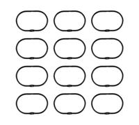 Asyduey 12 Piezas de Abiertos para Cortina de Ducha, Anillos Ovalados para Colgar para de Barra, Baño de Metal Negro