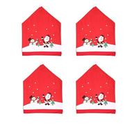 Asyduey 4PCS Fundas para Sillas NavideñAs, Papá y MuñEco de Nieve con Sombrero Rojo Fundas Traseras para Sillas NavideñAs Fundas para Sillas de Comedor