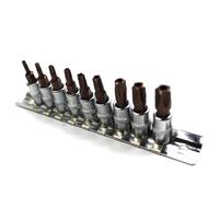 Asyduey 9 Puntas de Destornillador Torx de Estrella de 5 Puntas, con Dado de 1/4 de Pulgada, TS10-TS50, Accesorios para Herramientas Manuales.