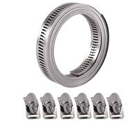 Asyduey Abrazadera de Tornillo Sin Fin de Acero Inoxidable 304 Abrazadera de Manguera con Sujetadores Abrazadera de Manguera de Tubo Ajustable DIY Abrazadera de Conducto de 7,9 Pies