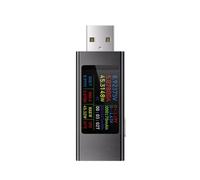 Asyduey Amperímetro de Voltaje de CC Multifunción 6 en 1, Medidor de Potencia, Pantalla Digital, Medición de Curva, Comprobador de Carga de Teléfono Celular USB