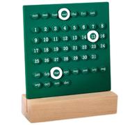 Asyduey Calendario de Escritorio de Madera, Calendario Perpetuo, Regalos úNicos para el Hogar Retro, VisualizacióN de Fecha del Mes, Decoraciones de Escritorio para Oficina, Verde