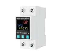 Asyduey Disyuntor Protector de Reconexión 2P/63A, Protección Fugas A, Sobretensión y Subtensión, Interruptor de Relé, Medidor de KWh