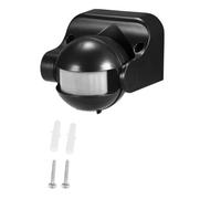 Asyduey Interruptor de Sensor de Movimiento Infrarrojo PIR de 110 V-240 V CA, Tiempo de Retardo de Detección de Movimiento de 180 Grados, Ajustable, Resistente Al Agua, Color Negro