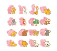 Asyduey Juego de 16 Cortadores de Galletas de Animales, Cortadores de Galletas con Forma de Animal 3D, Cortadores de Galletas con Forma de Serie Animal con Sellos de Émbolo