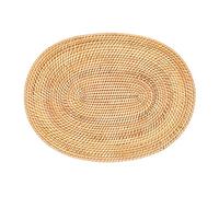 Asyduey Mantel Individual de RatáN Ovalado de 2 Piezas, RatáN Natural Tejido una Mano, Accesorios para la Ceremonia del Té, Adecuado para Comedor, Cocina, Etc.